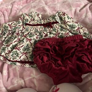 Tommy Bahama Red and Cream Baby Set